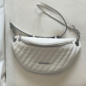 Michael Kors White Quilted Belt Bag